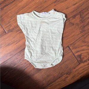 Zara Light Green Striped Kids Bodysuit